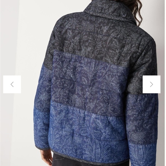 Anthropologie Pilcro Anna Colorblocked Puffer Coat black blue - Picture 2 of 6